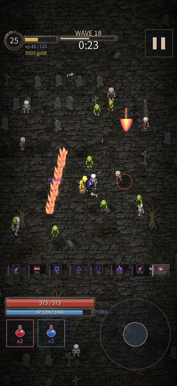 The mage burning a lane through the crowd