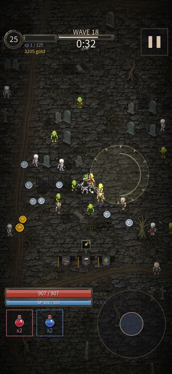 The archer firing into a mass of skeletons