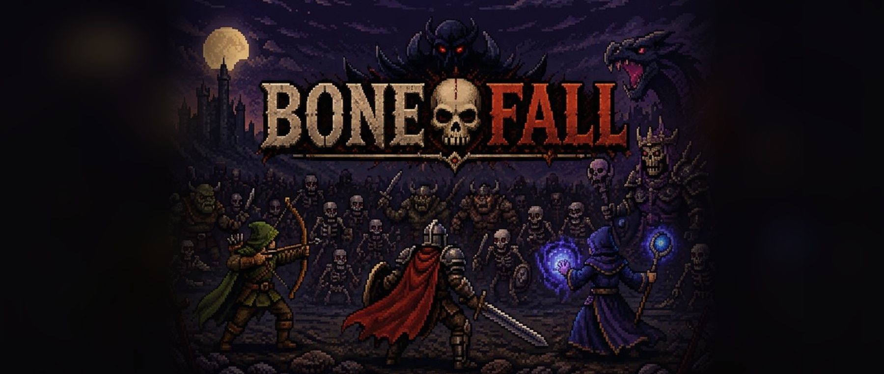 Bonefall — a warrior, an archer and a mage against a horde of the undead